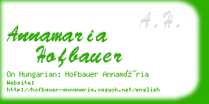 annamaria hofbauer business card